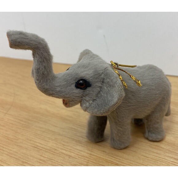 Silver Tree Grey Furry Elephant Christmas Ornament NWT's Gift - Picture 6 of 9